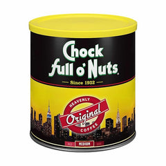 Chock Full o’Nuts Original Roast, Medium Roast Ground Coffee – Gourmet Coffee Beans – Smooth, Full-Bodied and Rich Coffee (30.5 Oz. Can)